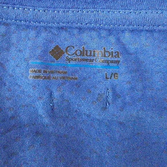 Columbia Blue Lightweight Burnout Athletic Hiking Casual Long Sleeve Top L - Picture 4 of 5